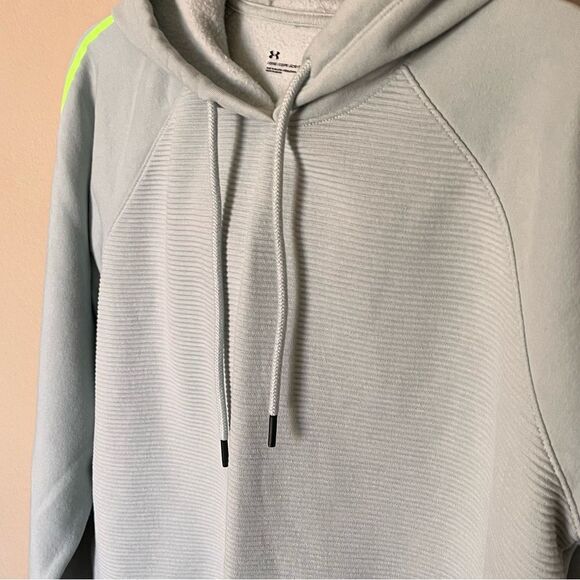 Under Armour Loose Fit Micro-thread Ribbed Fleece Hoodie in Mint Size Large - Picture 4 of 11